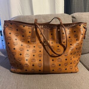 MCM Brown Leather Tote Bag